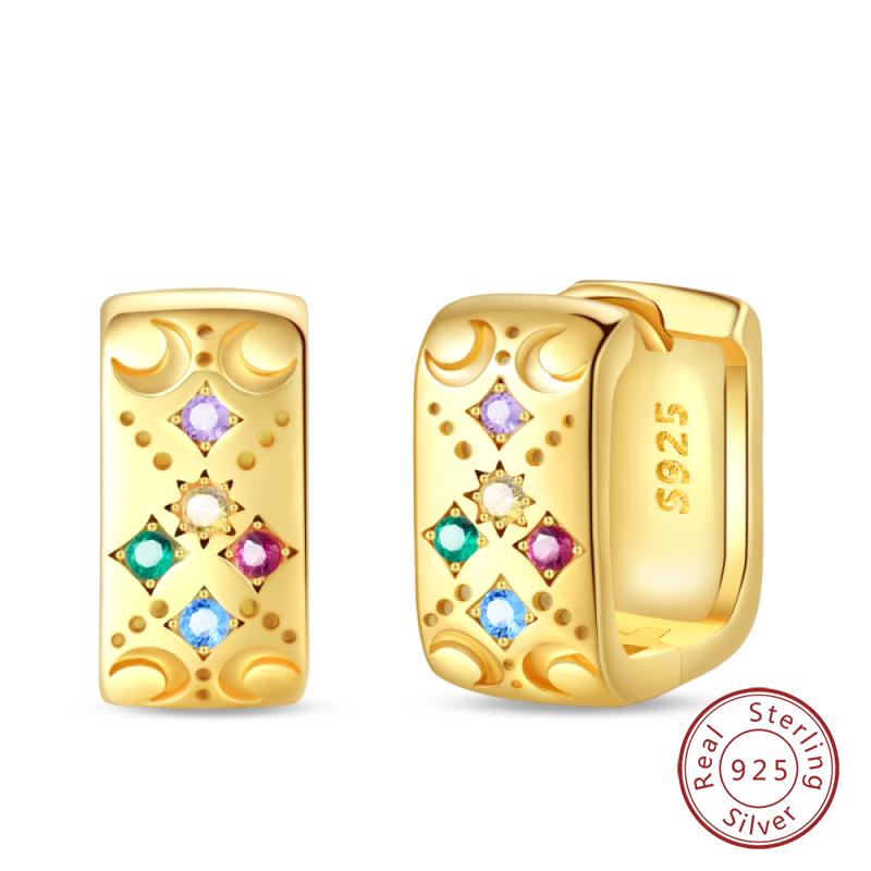 Hot 925 Sterling Silver Earrings Charm Simple Shining Lotus Zircon Wedding Women Jewelry Gift