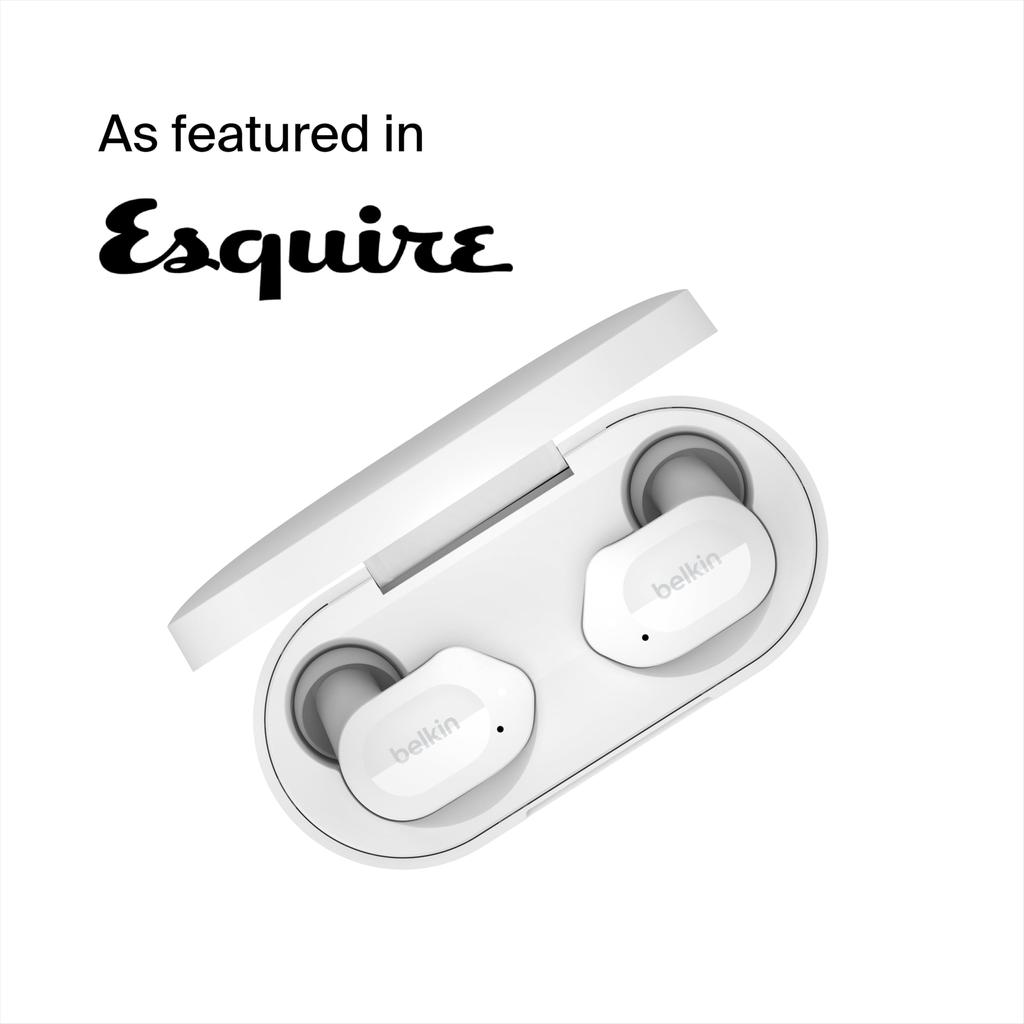 Belkin SOUNDFORM Play Completely Wireless Earphones Bluetooth 6mm Driver 4 Microphone Call Technology Call Noise Reduction Up To 38 Hours Music