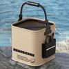 8L Foldable Outdoor Bucket Waterproof Multi-Functional Collapsible Bucket with Zipper Closure Lid Live Bait Bucket Fish Container Camping Food Storage