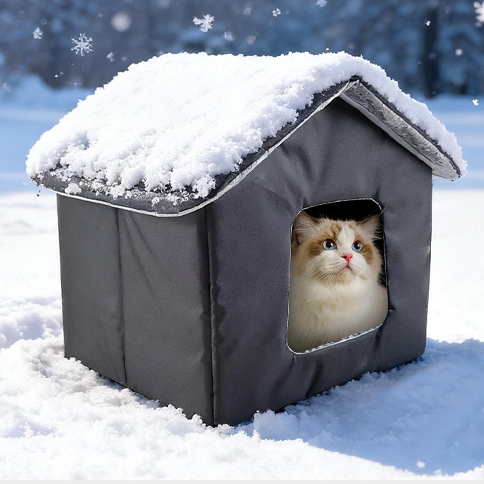 

Winter Outdoor Shelter, Enclosed House for Stray Cats, Rainproof Dog Kennel for Small Dogs, Pet Shelter S