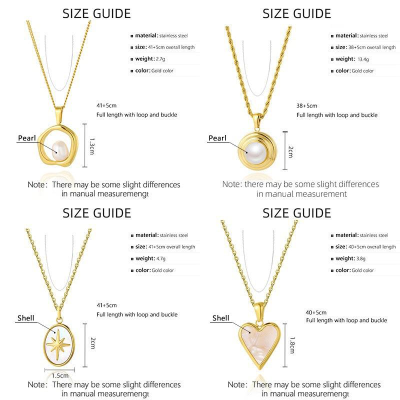 Simple Love Shell Pearl Necklace Does Not Fade Women'S Niche High-End Feeling Plated 18K Gold Collarbone Chain Necklace Jewelry