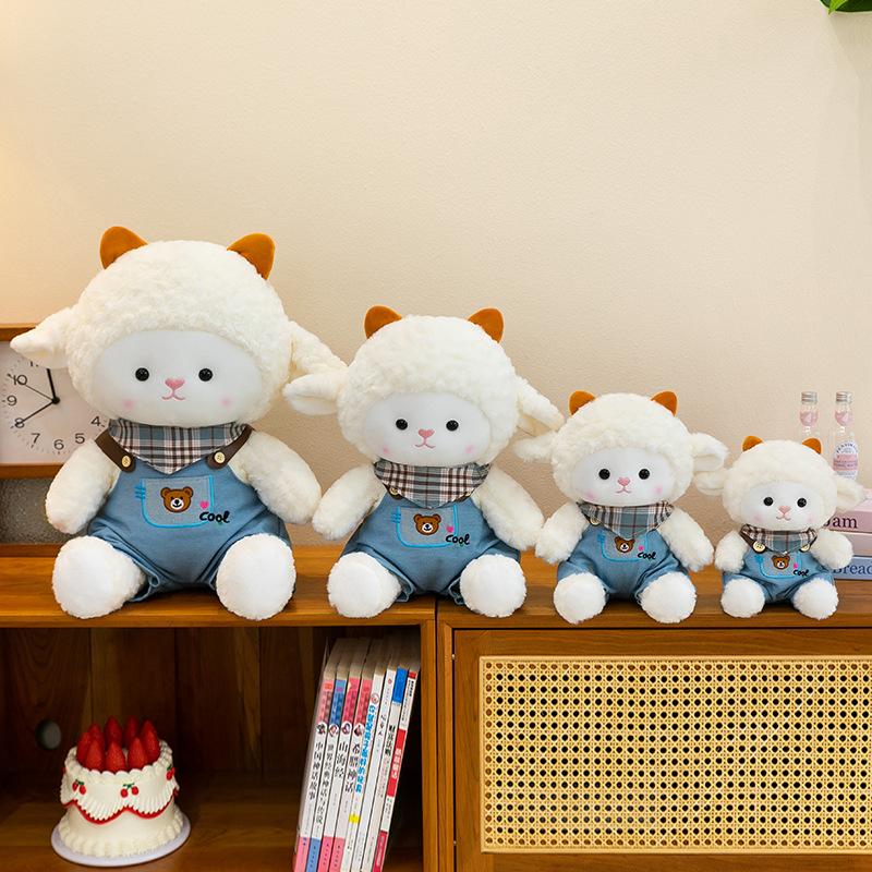 New Sweet Couple Little Sheep Plush Toys Stuffed Wearing Clothes Cartoon Sheep Doll Lovely Romantic Wedding Decor Girls Gift