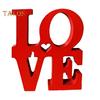 Valentine's Day LOVE Table Sign Wooden Love Letter Desktop Decoration Home Office Red Love Block Home Party Wedding Anniversary Ornament