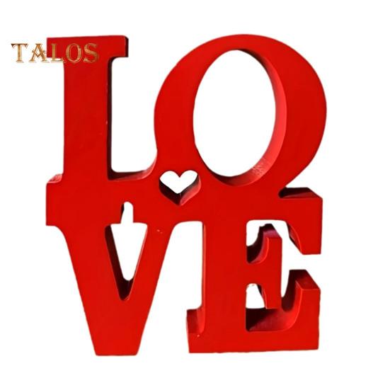 Valentine's Day LOVE Table Sign Wooden Love Letter Desktop Decoration Home Office Red Love Block Home Party Wedding Anniversary Ornament