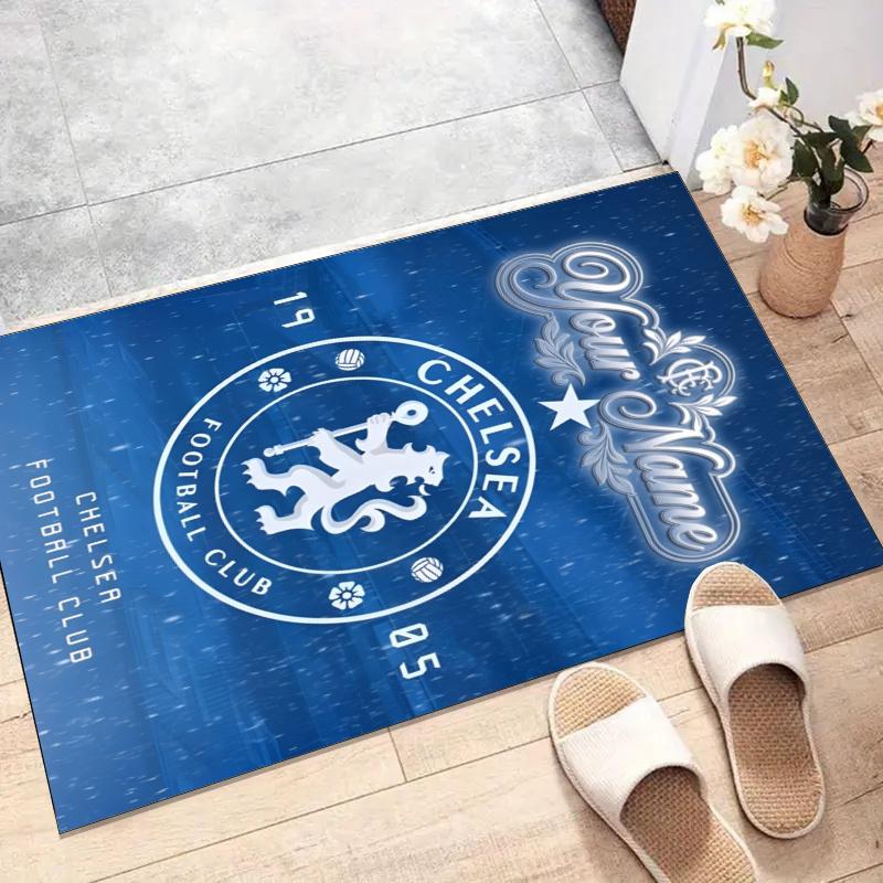 Custom C-Chelsea Mat Personalized Name, Polyester Washable Indoor Entryway Rug, Gift for Christmas, Easter, Thanksgiving Day