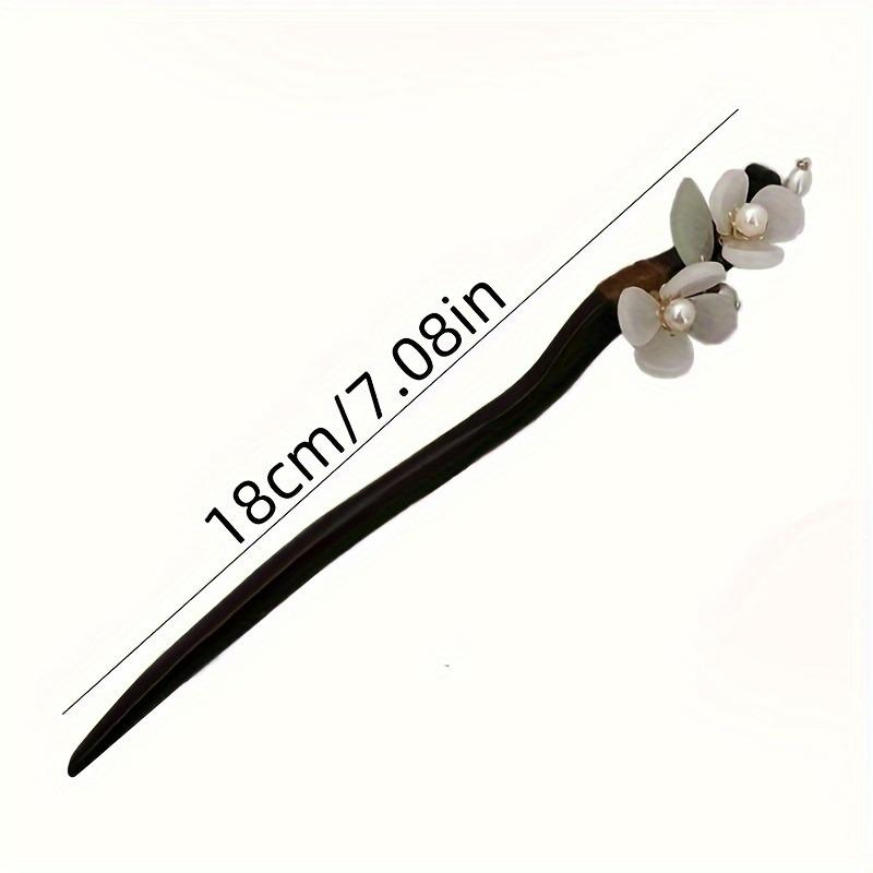 New Chinese Style Wooden Antique Style White Magnolia Flower Hairpin Back of the Head Coiled Hair Tied Hair Qipao Hanfu Hairpin