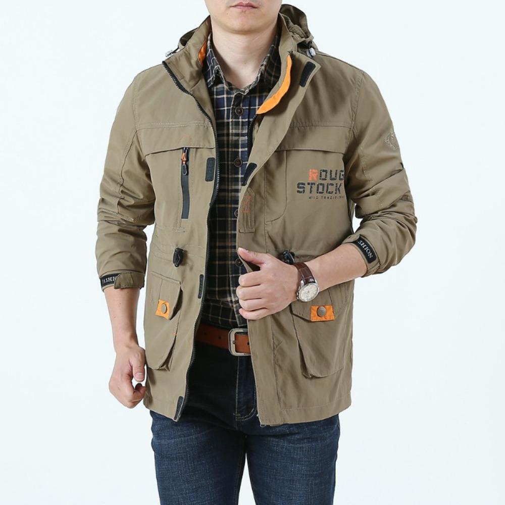 Autumn and Winter Jacket Men's Autumn Clothing Outdoor Men's Single-layer Thin Waterproof and Windproof Jacket 086
