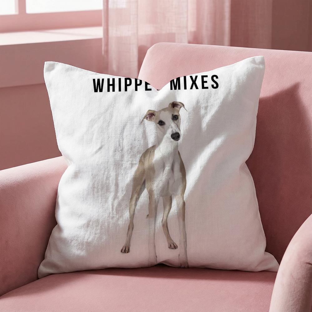 Derp Whippet Cute Cushion Cover Multi-Scene Pillow Cover for Home & Car - Reversible, Soft & Durable for Daily Use