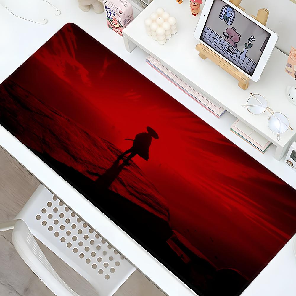 Ghost Of Tsushima Mouse Pad Gaming Locking Edge Big Computer Gamer Large Rubber Art Mousepad Desk Decor Laptop Desk Mat