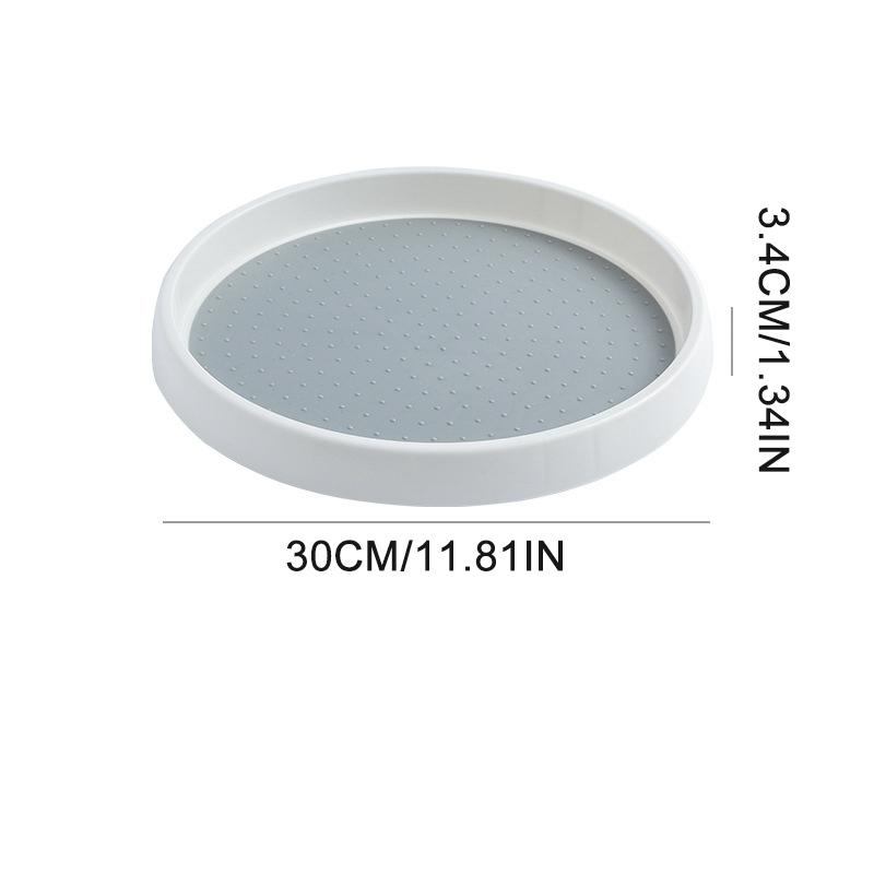360 Rotating Cabinet Organizer Kitchen Bathroom Cosmetic Turntable Storage Tray Non-Slip Spice Round Rack Plates Desktop Storage
