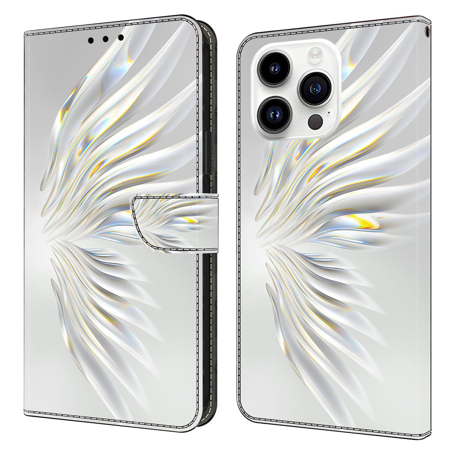 

Для iPhone 16 Pro Max Чохол-гаманець з друком візерунка Підставка Шкіряний чохол-книжка для телефону Crystal Wings