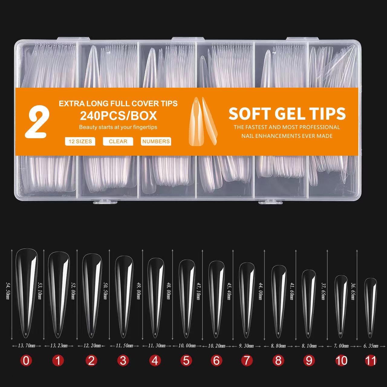 

XXXL Transparent Pointed Nail Art Pieces - 240 Pcs