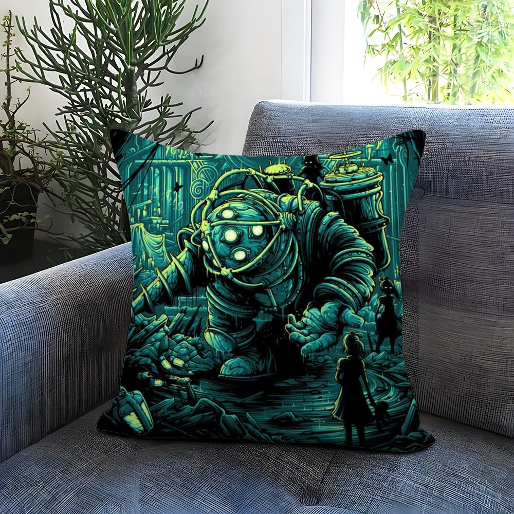 Fanart B-BioShock RaptureS Cushion Cover Comfortable Reversible Pillow Cover Ideal for Car Sofa Bedroom & Beyond