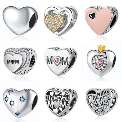 Bracelets Perles Bijoux DIY Hommage à Maman Souhait de Mère Cœur Charme Réuni Convient Bracelets Dame