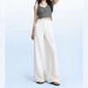 Petite Women's White Linen Wide-Leg Pants - Summer 2026, Lightweight, Wrinkle-Resistant, Extra Long, Casual Fit