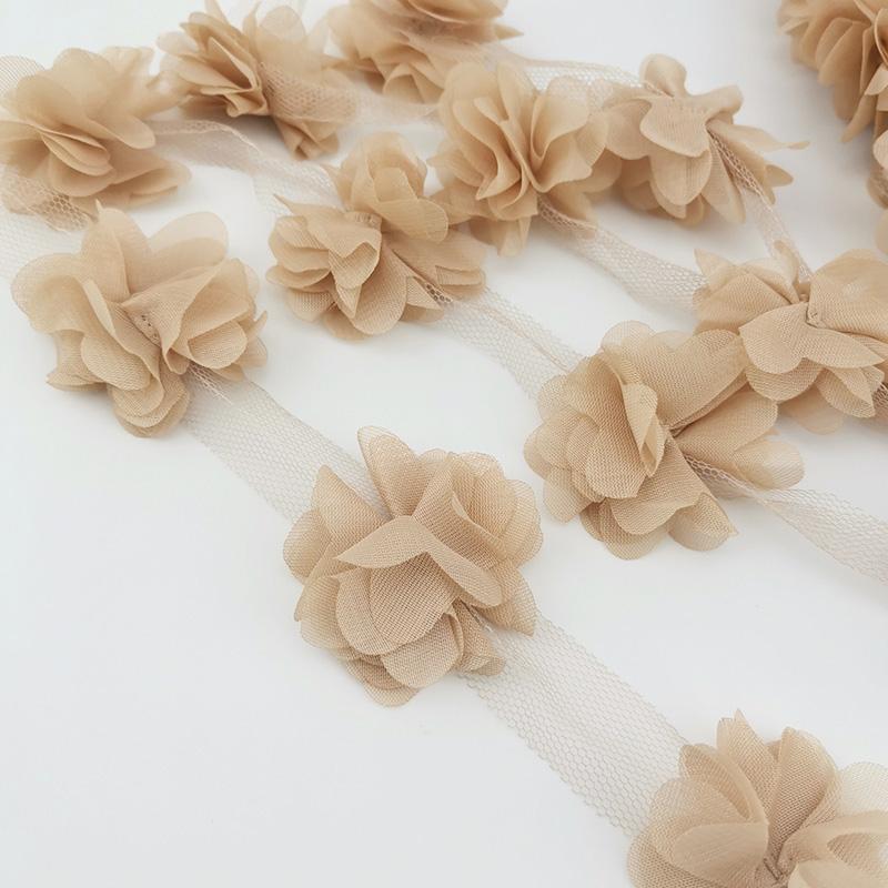 

(60 pieces/lot) pink petal Chiffon lace fabric Webbing Decoration Love gift ribbons crafts 50mm width 50mm шампанского