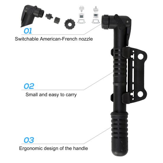 Mini Portable Ball Air Inflator Bicycle Tire Pump for Mountain Road Bike