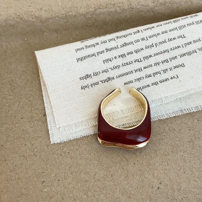 

Кольцо с нестандартным металлическим отверстием Ankara Red Drop Oil, женское, нишевое, высокого класса, индивидуальное, модное, универсальное кольцо