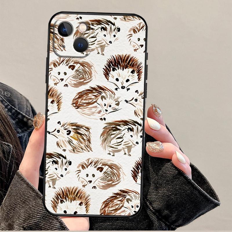 Hedgehog and Balloon Case For iPhone 12 13 Mini 11 14 Pro Max XS X XR Plus 15 16 Pro Max Cover