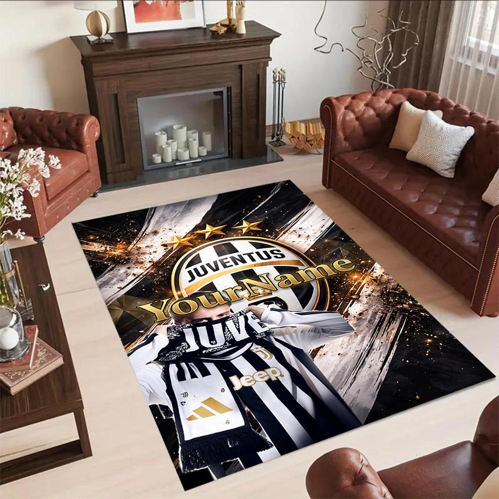 Juventus Customized Name Carpet Suitable for Balcony Study Room Playrooms Dormitory Anti-slip Rug Office Home Decor Birthday/Christmas Gift