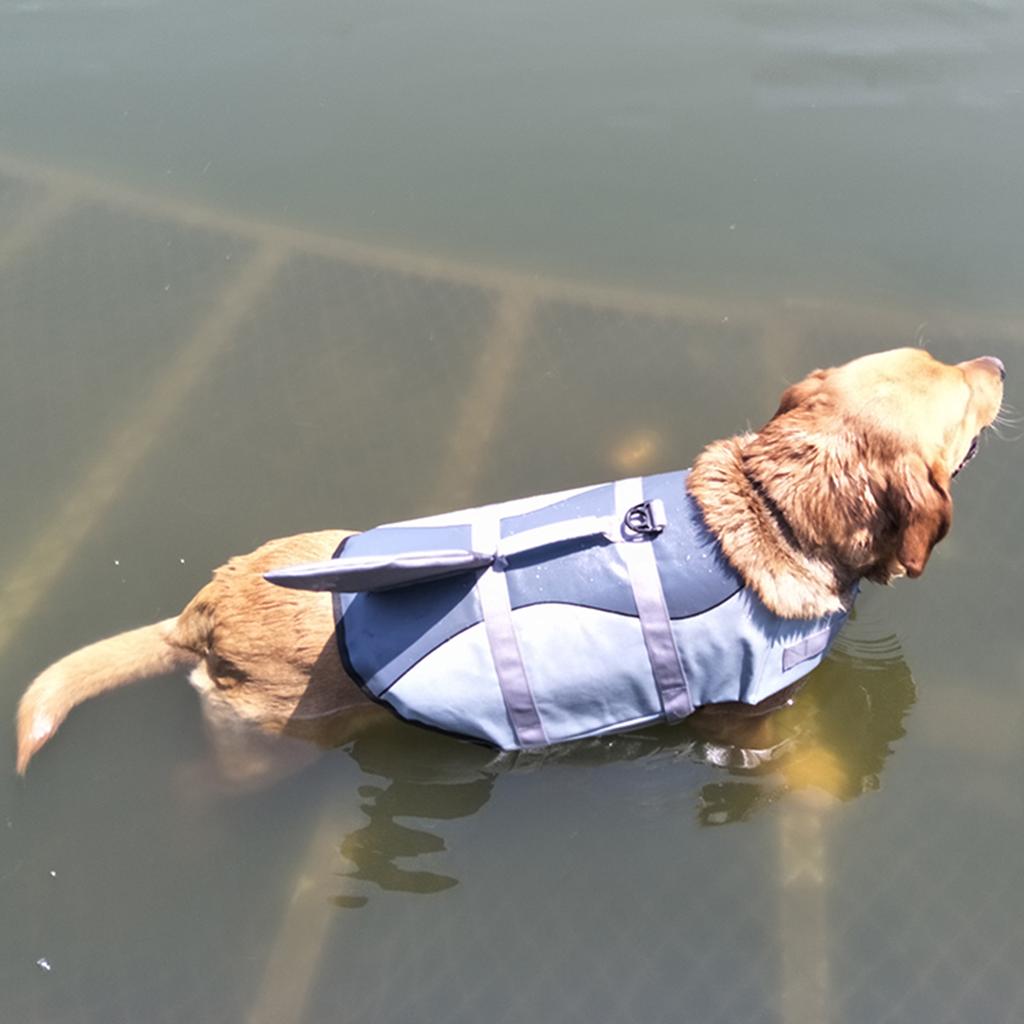 Dog Life Jacket Pet Shark Swimsuit Vest Pet Safety Wear Dog Swimsuit Preserver for Water Safety