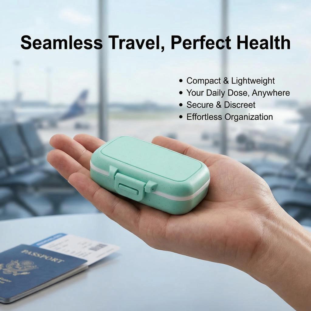 New Portable Pills Organizer Compact Pill Organizer for Home Travel Lightweight and Practical Pill Case 1 Day 3 Times Small