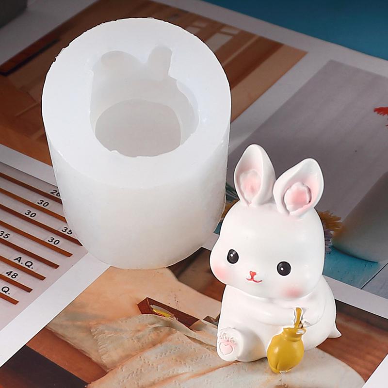 Cute Rabbit Silicone Mold Diy Fudge Baking Little White Rabbit Mousse Cake Mold
