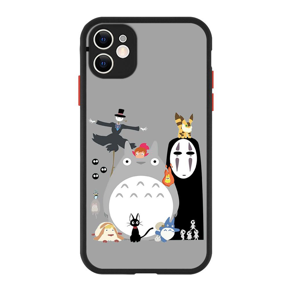 Χαριτωμένη Θήκη Θωράκισης Αντικραδασμική Ματ Τηλεφώνου My Neighbor Totoro Για iPhone 13 14 12 11 Pro Max XR XS X 7 8 Plus Σιλικονούχο Κάλυμμα Μπούμερ