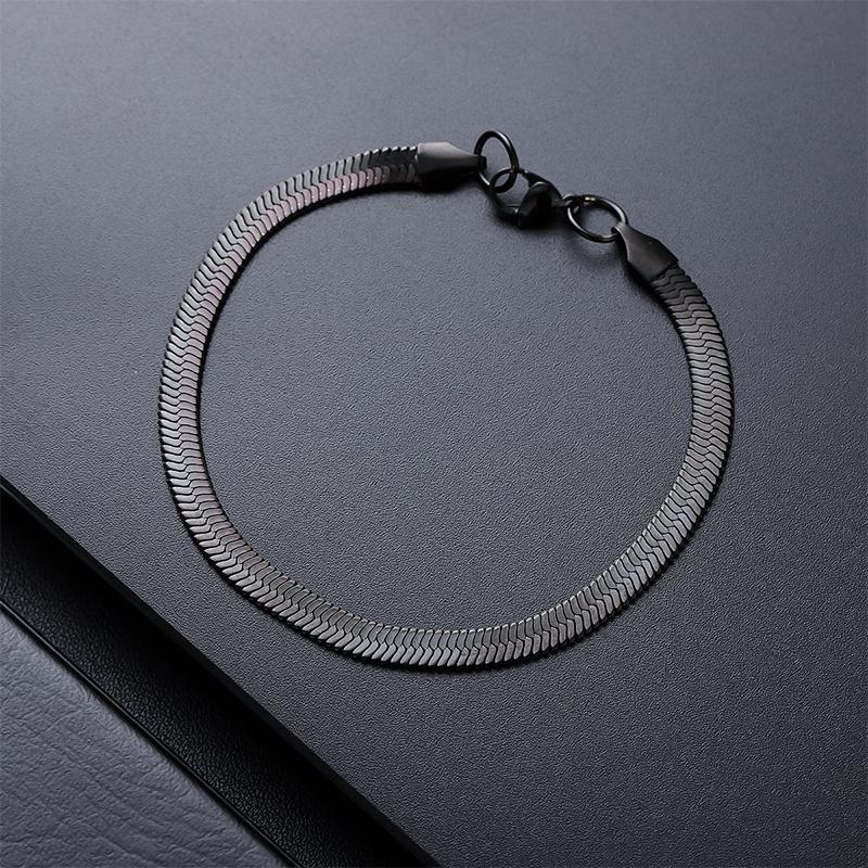 Fashion Cuban Chain Bracelet Men Black Snake Bone Link Braslet Boyfriend Gift Hiphop Cool Biker Hand Accessories Wrap Braclet