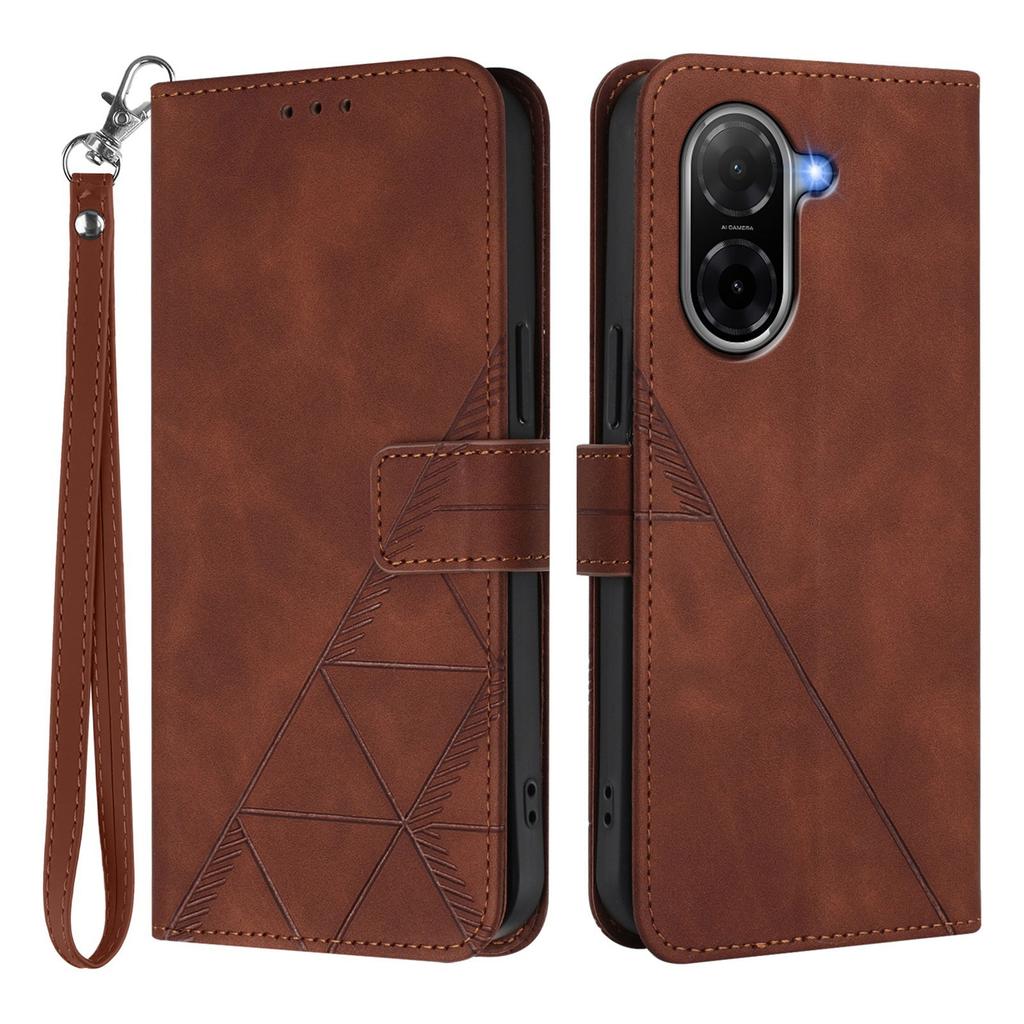 For Xiaomi Poco C71 4G/Redmi A5 4G (171.7mm) Leather Case with Hand Strap Wallet Stand Phone Cover