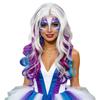 Long Curly Multicolor Party Wig with Big Waves and Middle Part