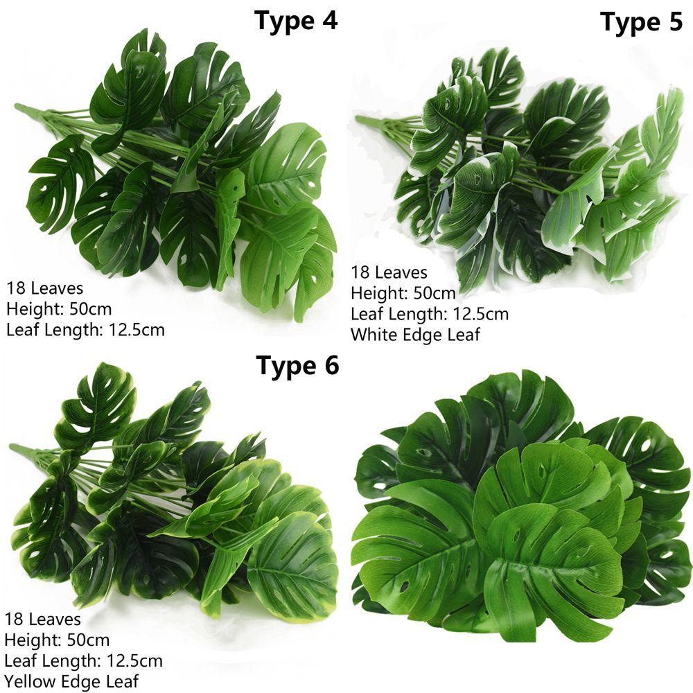 1 Bouquet Wedding Supply Home Decoration Landscape Simulation Grass Artificial Turtle Leaves Lifelike Palm Tropical Plants