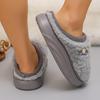 Thick Sole Plush Winter Slippers for Women Indoor House Chunky Platform Fluffy Slippers Woman Non Slip Warm Couples Cotton Shoes