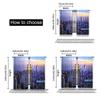 2Pcs Modern Curtain New York City Skyline With Skyscrapers At Sunset Night American Urban Life For Bedroom Living Room Dining
