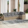 Vidaxl 6-Cz. Conjunto de Móveis de Jardim com Almofadas, Bege, Polirratan