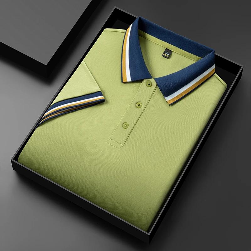New Men's Business Casual Short Sleeved Shirt Solid Color Polo Shirt Fashionable Breathable Comfortable Versatile Top