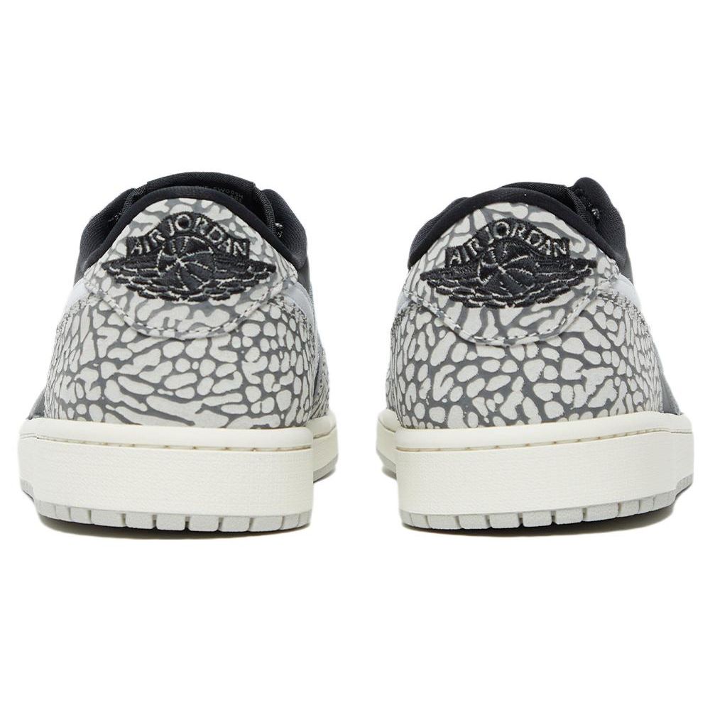 Air Jordan 1 Retro Low OG Black Cement Sneakers Unisex Muslin Tech-Grey White CZ0790-001