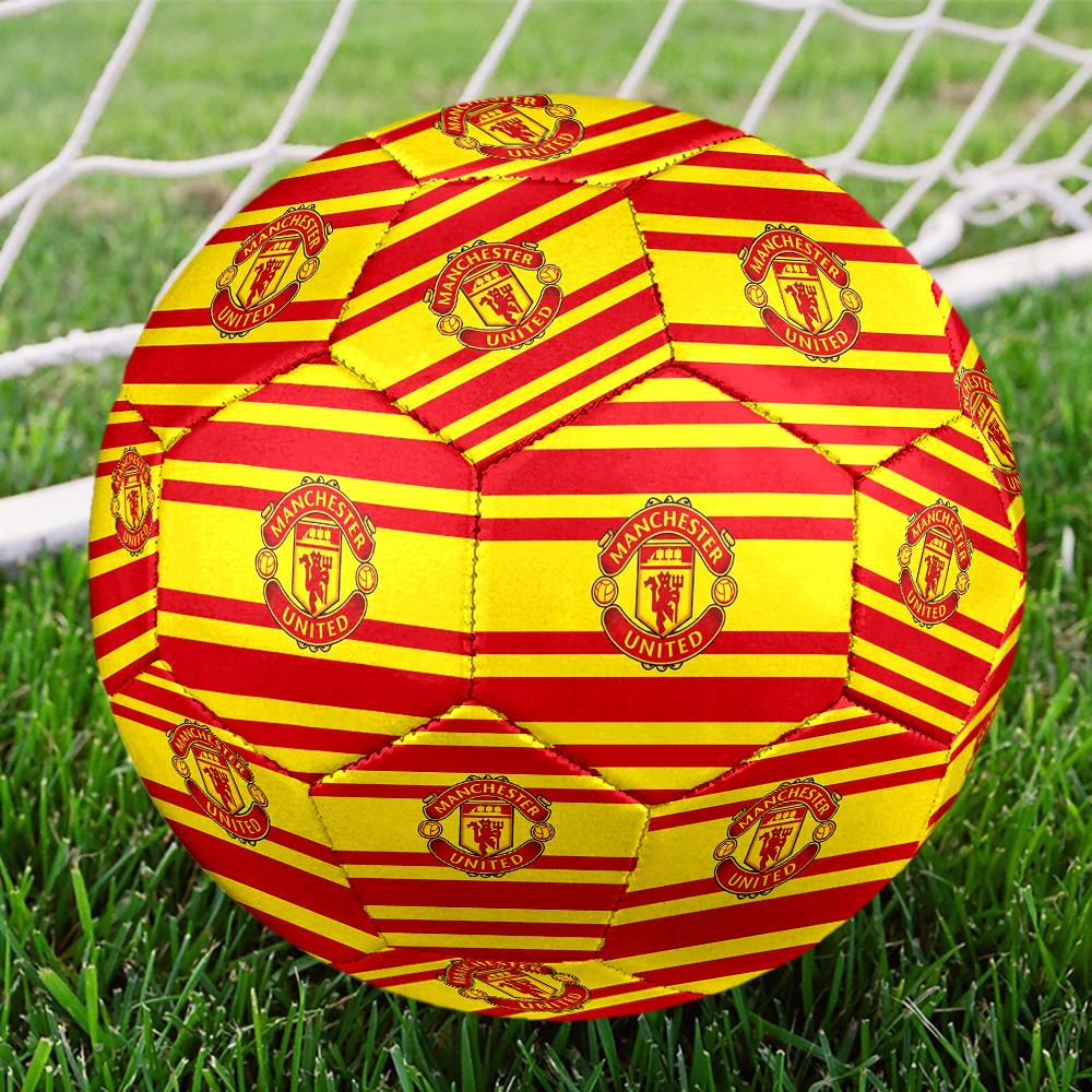 Man Utd logoSoccer Ball Colorful All Ages Machine Stitched PVC Competition Ready Durable High-Bounce