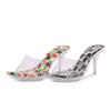 Transparent crystal heel pvc outer sandals summer high heels stiletto open toe sandals vacation source