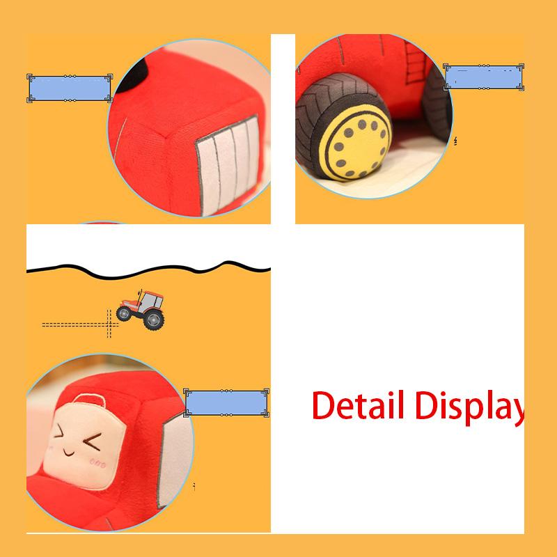 Cute Cartoon Tractor Plush Pillow Soft Stuffed Car Toy For Birthday Gift Home Decor Pp Cotton Stuffed Animal Toy Personality