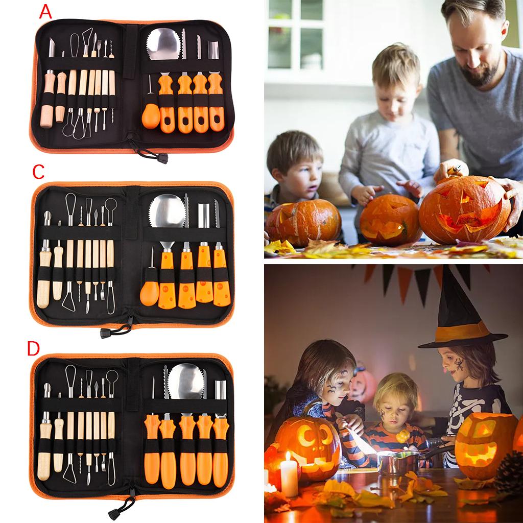 14 Pcs / Set Halloween Pumpkin Multifunction Kit Stainless Steel Cutting Tools