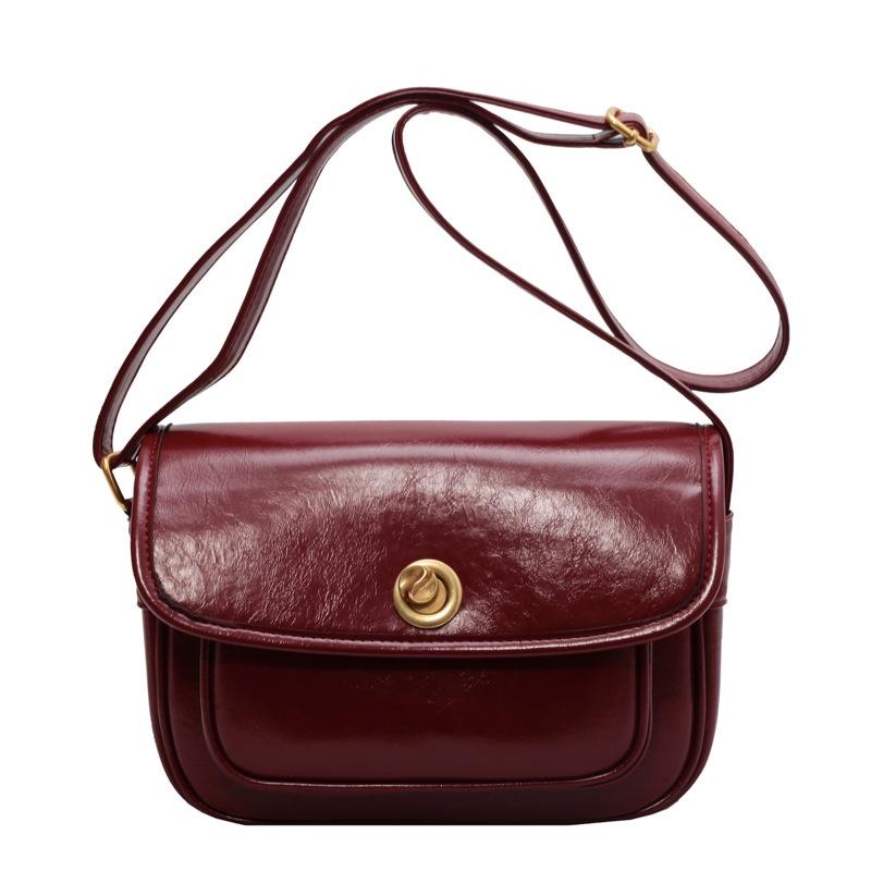 IELGY Women's Wedding Reception Red Bag, Retro Versatile Large-capacity Messenger Bag