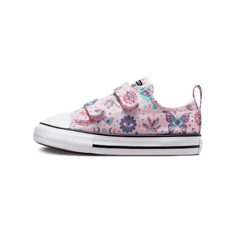 Converse All Star Series Toddler Low Walking Shoes Canvas Vintage Fashion Wear-resistant Pink A01677C 23