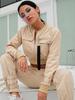 Suit Crop Tops Kalhoty Dvoudílné dámské soupravy Spona Streetwear Bunda Kalhoty Dámské kostýmy