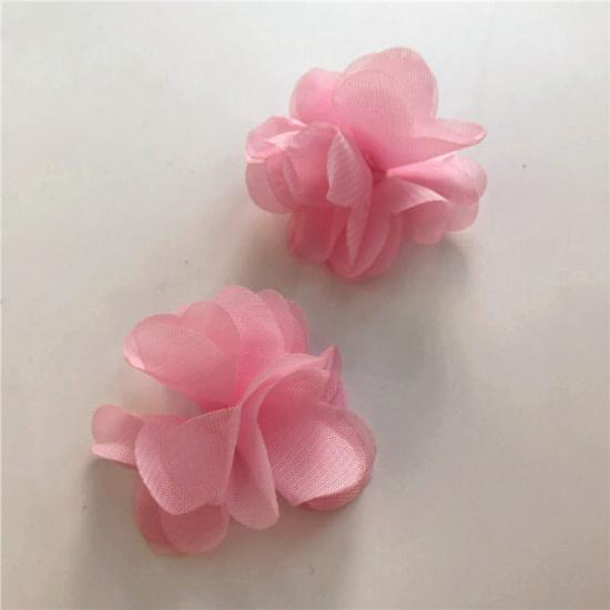 20pcs DIY Chiffon Flowers Mesh Floral Craft for Wedding Dress Hat Material Decor
