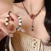Jingdezhen Ceramic Beaded Butterfly Choker, Retro Chinese Style Niche Versatile Neckwear Accessories