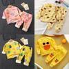 Childrens Warm Milk Silk Pajamas With Animal Prints For Autumn And Spring
