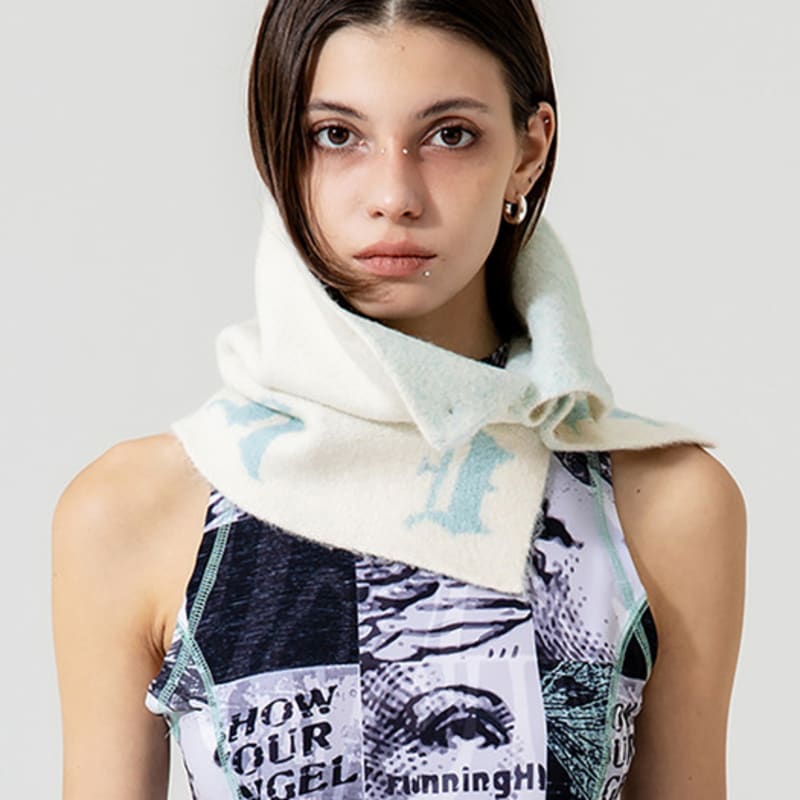 runningHIGH RNHI JACQUARD NECK WARMER [IVORY]