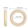 A89X 200PCS Natural Wood Rings For Crafts 55Mm Lace Rings Solid Wood Rings For DIY Crafts, Connectors Jewelry Making