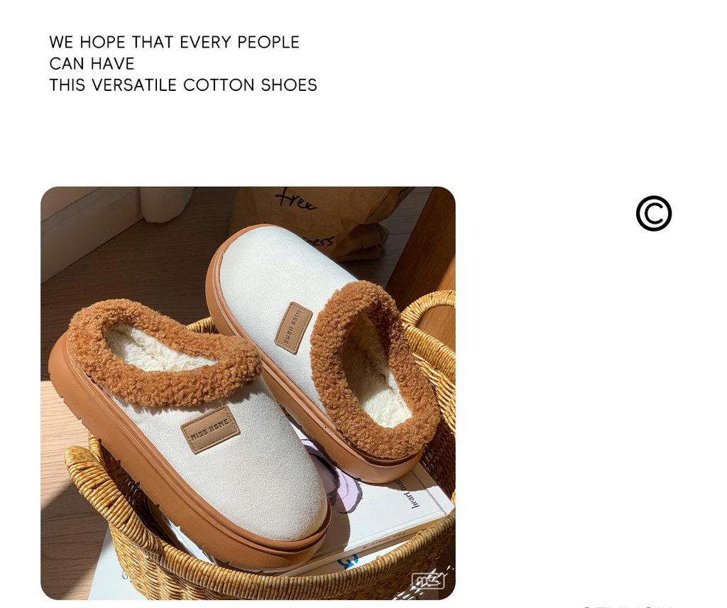Cotton Slippers for Women - Warm Autumn/Winter Non-slip Indoor/Outdoor Plush Shoes